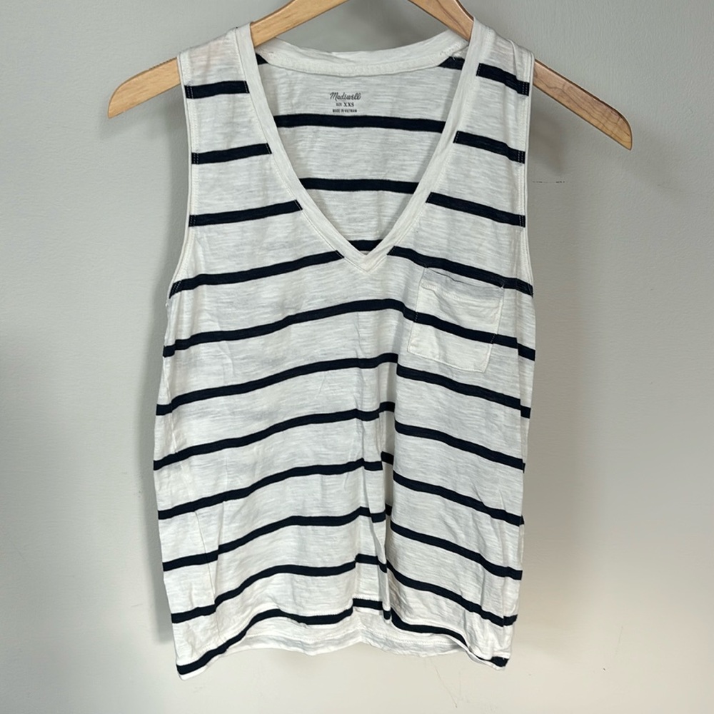 Madewell Striped Whisper Soft Pocket Tank